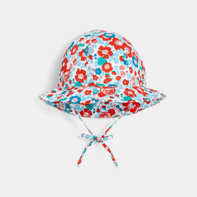 Chapeau bébé fille en tissu Liberty