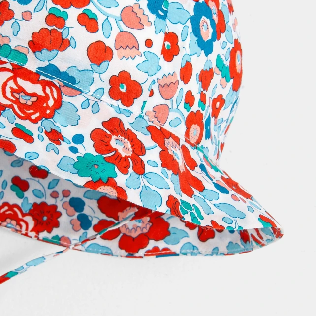 Chapeau bébé fille en tissu Liberty