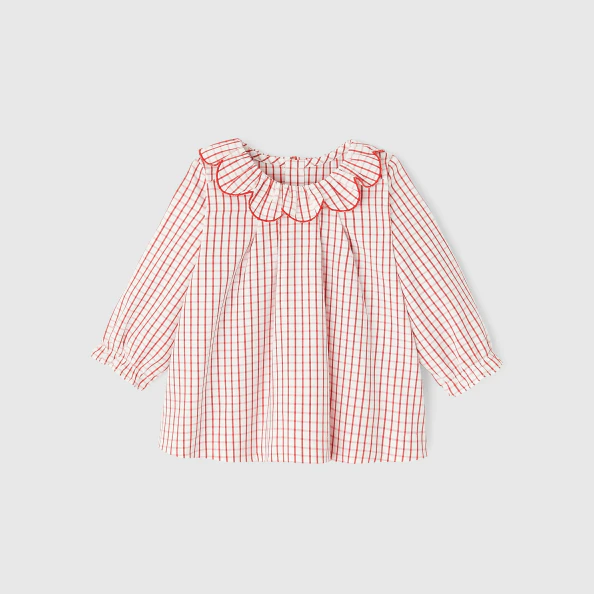 Blouse bébé fille à carreaux