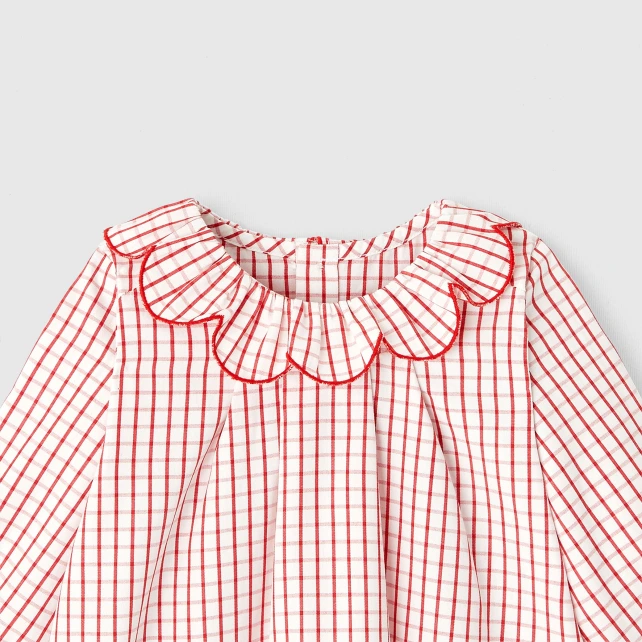 Blouse bébé fille à carreaux