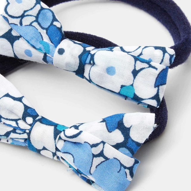 Duo d'élastiques bébé fille en tissu Liberty