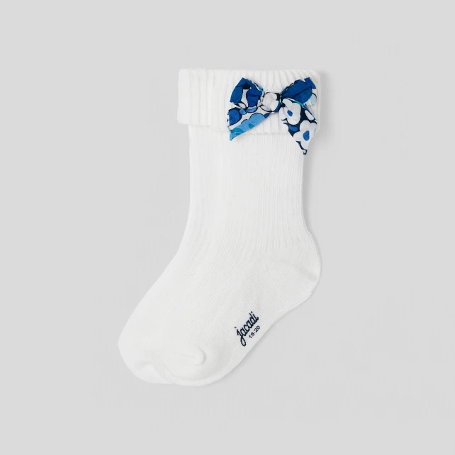 Chaussettes bébé fille noeuds en tissu Liberty