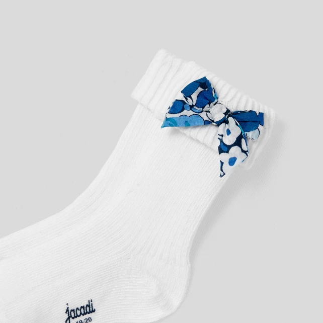 Chaussettes bébé fille noeuds en tissu Liberty
