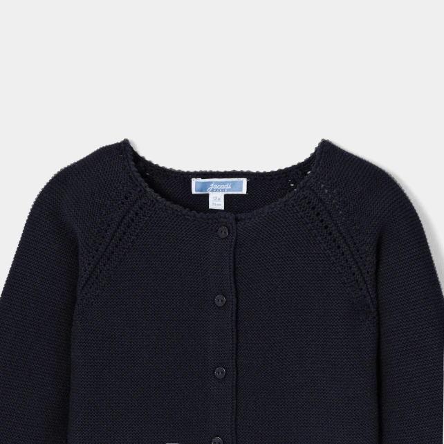 Cardigan bébé fille en point mousse