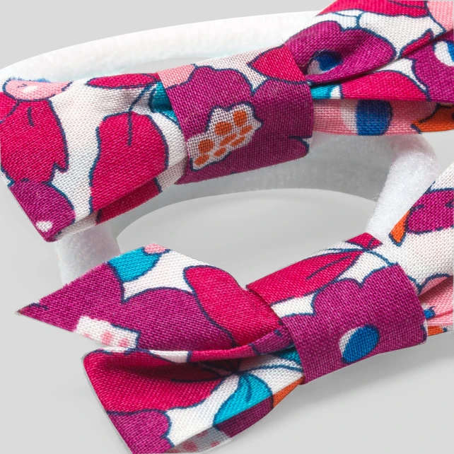 Duo d'élastiques bébé fille noeuds en tissu Liberty