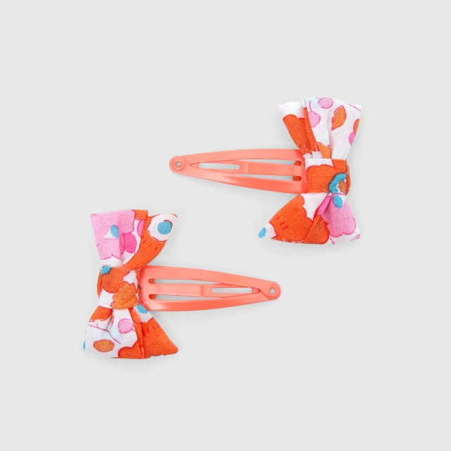 Duo de barrettes noeud tissu Liberty