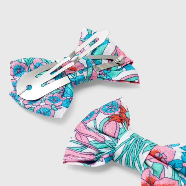 Duo de barrettes en tissu Liberty