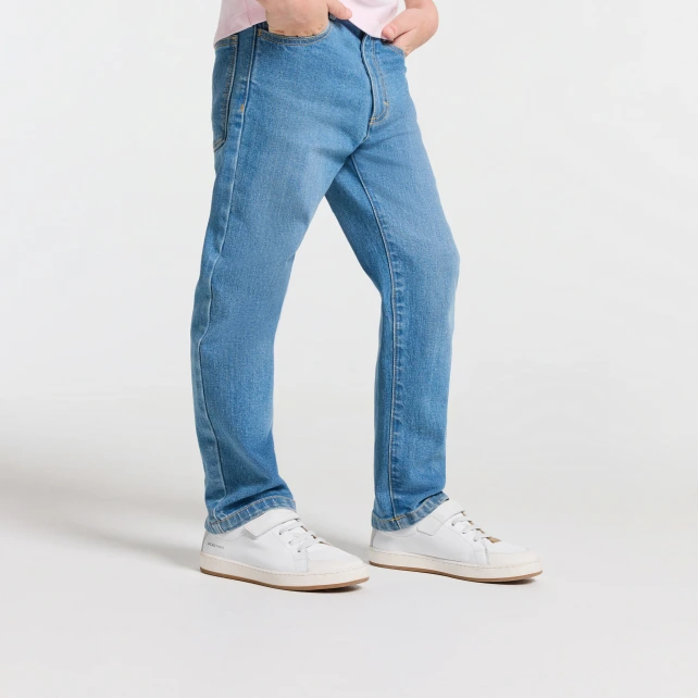 Tennis enfant en cuir lisse