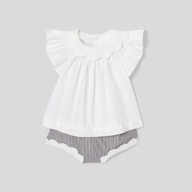 Ensemble bébé fille à culotte rayée