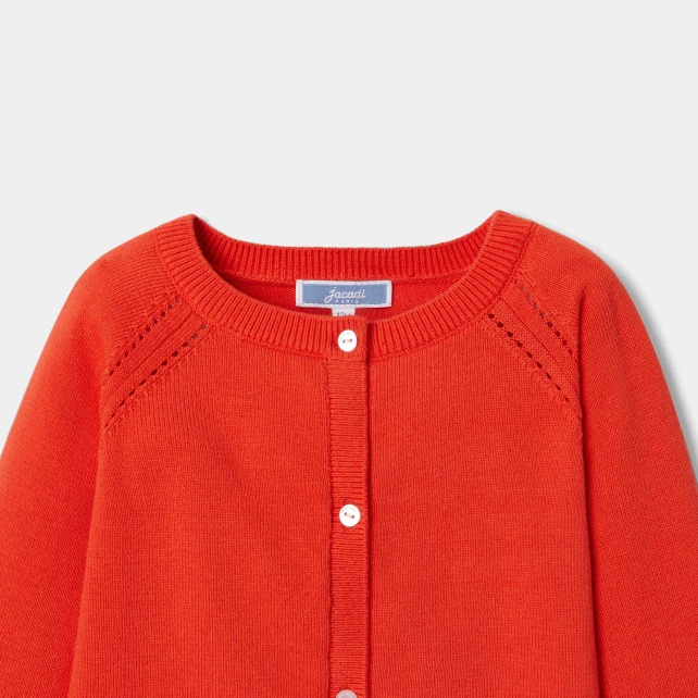 Cardigan bébé fille en point mousse
