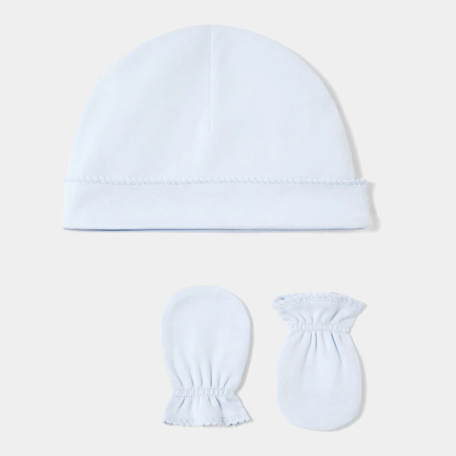 Ensemble bonnet et moufles bébé