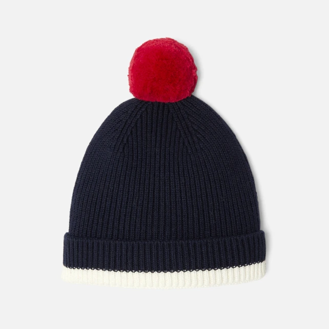 Bonnet bébé garçon à pompon