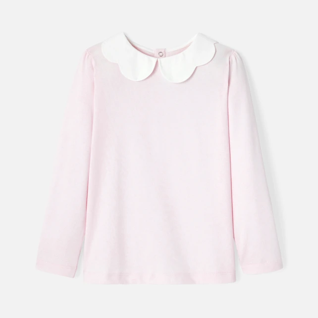 T-shirt enfant fille à col festonné