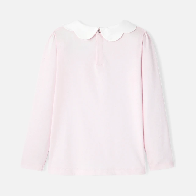 T-shirt enfant fille à col festonné