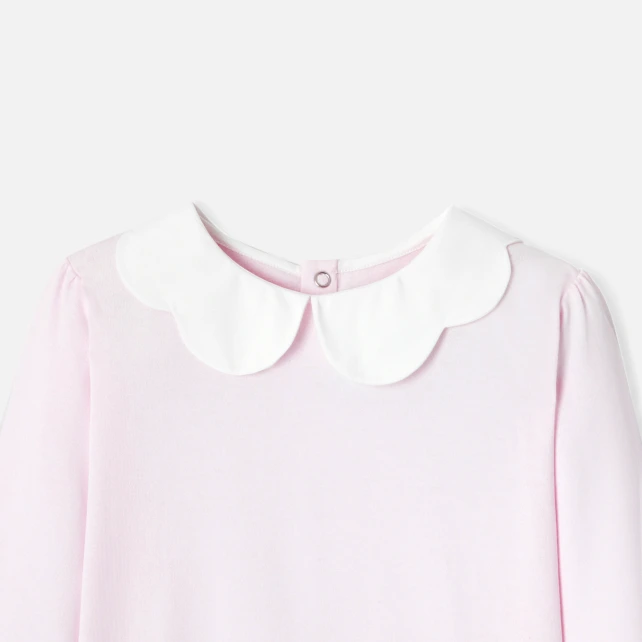 T-shirt enfant fille à col festonné