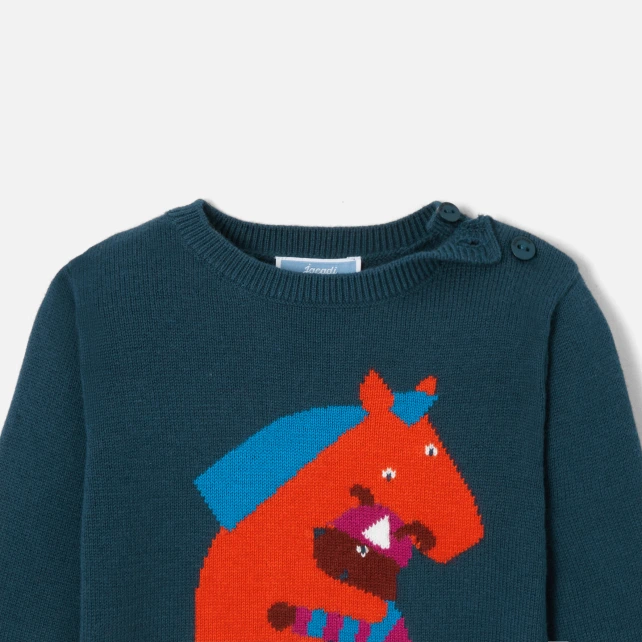 Pull bébé garçon Intarsia cheval