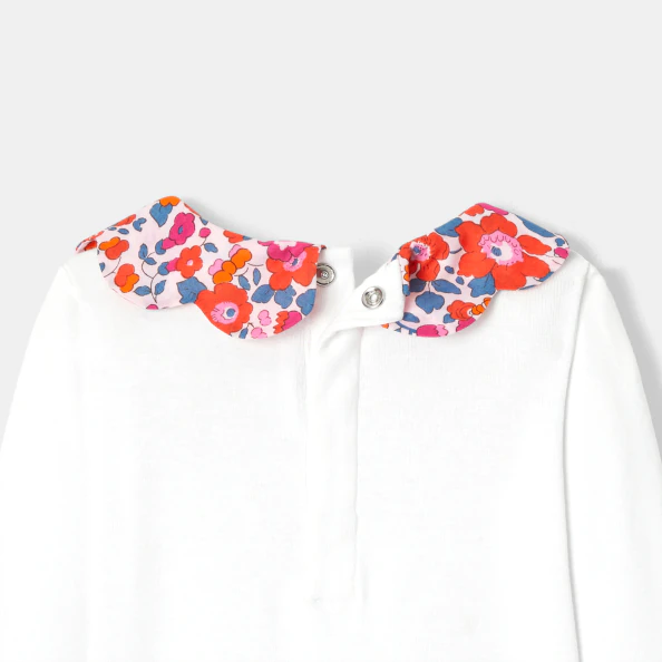 Body bébé fille à col en tissu Liberty