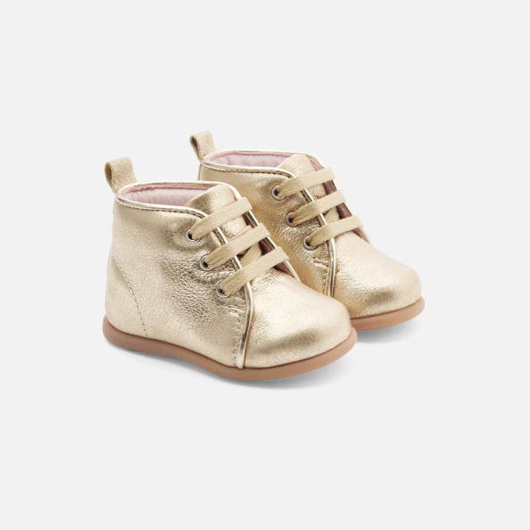 Bottillons bébé fille en cuir irisé