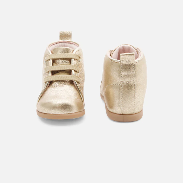 Bottillons bébé fille en cuir irisé