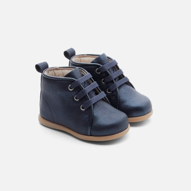 Bottillons bébé fille en cuir irisé