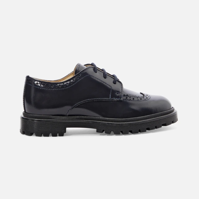 Derbies enfant en cuir glacé