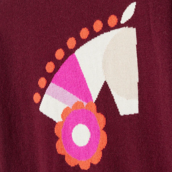 Pull enfant fille intarsia cheval