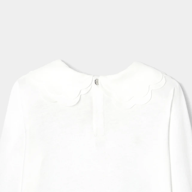 T-shirt enfant fille à double col