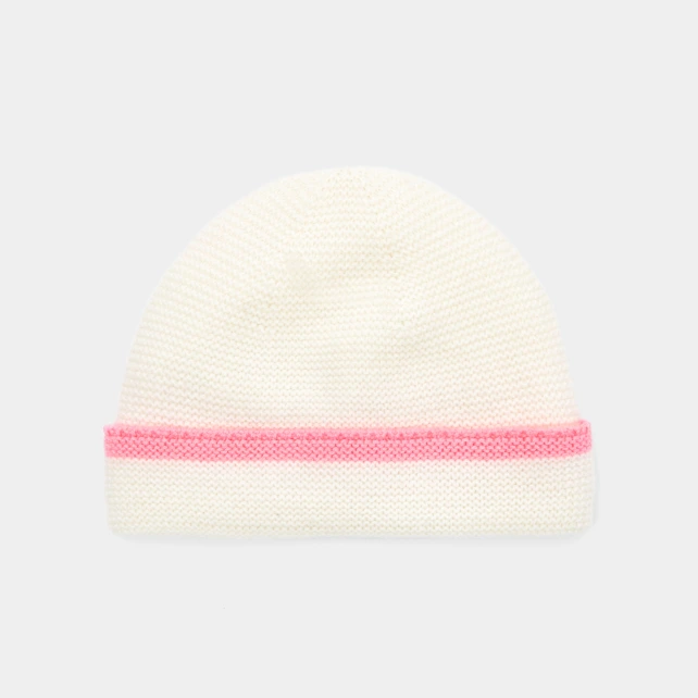 Bonnet bébé fille doublé en micropolaire