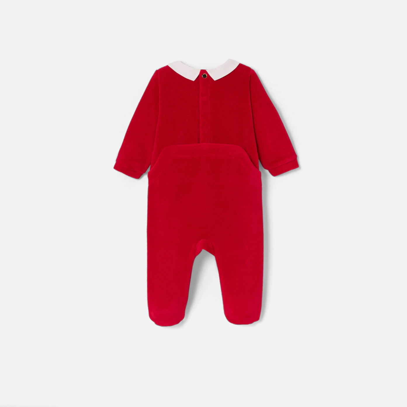 Pyjama de Noël bébé garçon en velours ROUGE PAVOT 18M