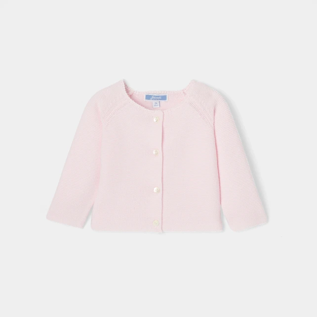 Cardigan bébé fille en point mousse