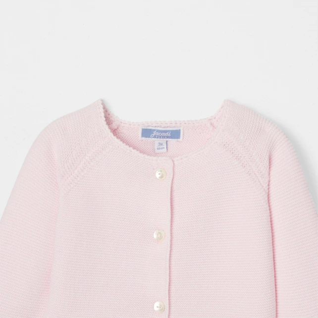 Cardigan bébé fille en point mousse