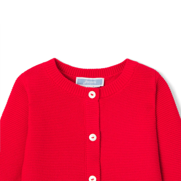 Gilet bébé fille en point mousse