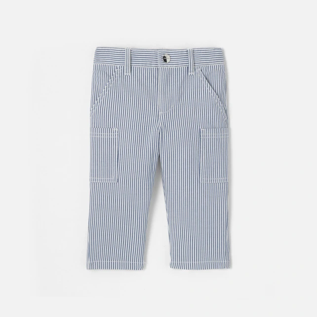Pantalon bébé garçon en twill rayé