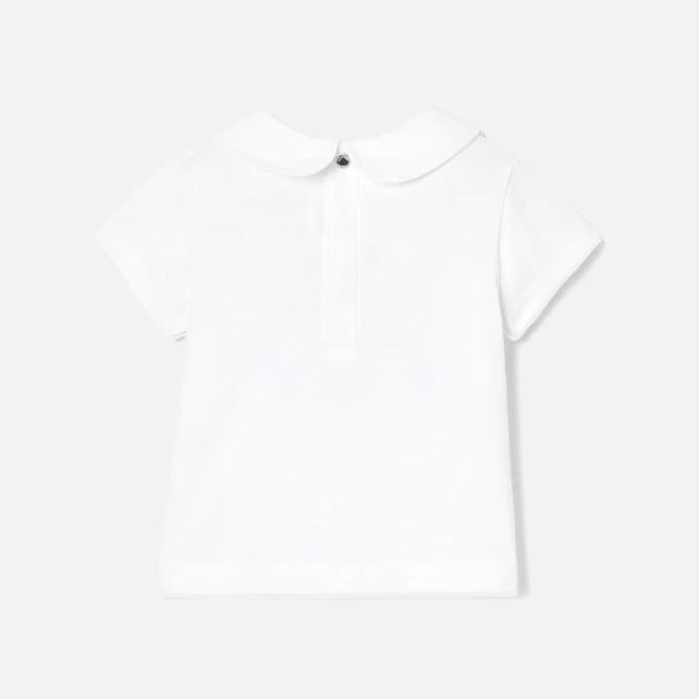 T-shirt bébé fille à col Claudine