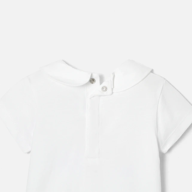 T-shirt bébé fille à col Claudine