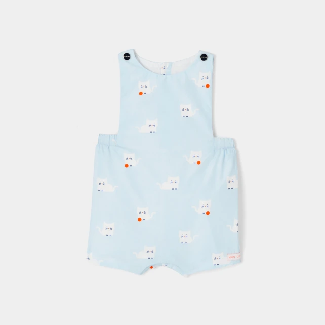 Barboteuse bébé garçon en popeline