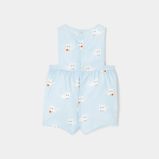 Barboteuse bébé garçon en popeline