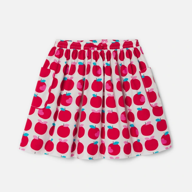 Jupe enfant fille imprimé pommes
