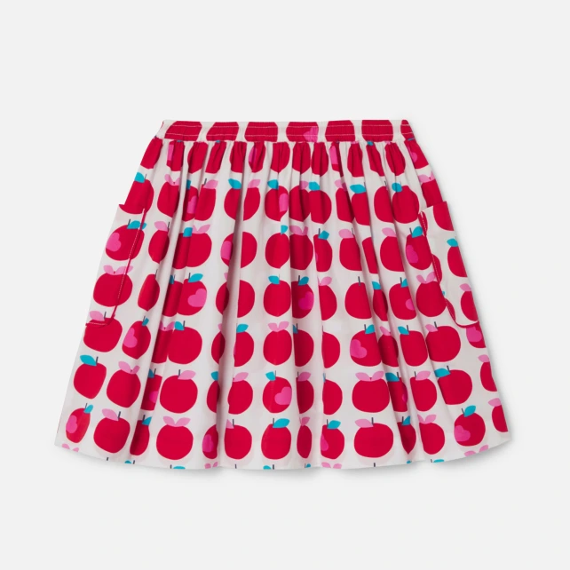 Jupe enfant fille imprimé pommes