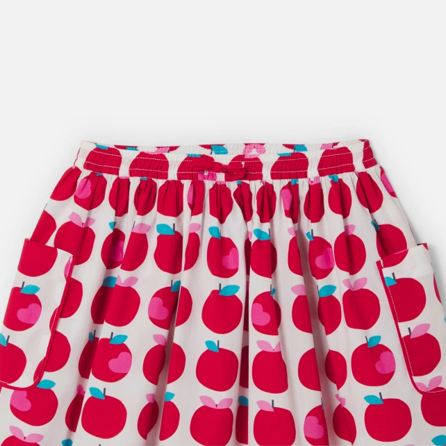 Jupe enfant fille imprimé pommes
