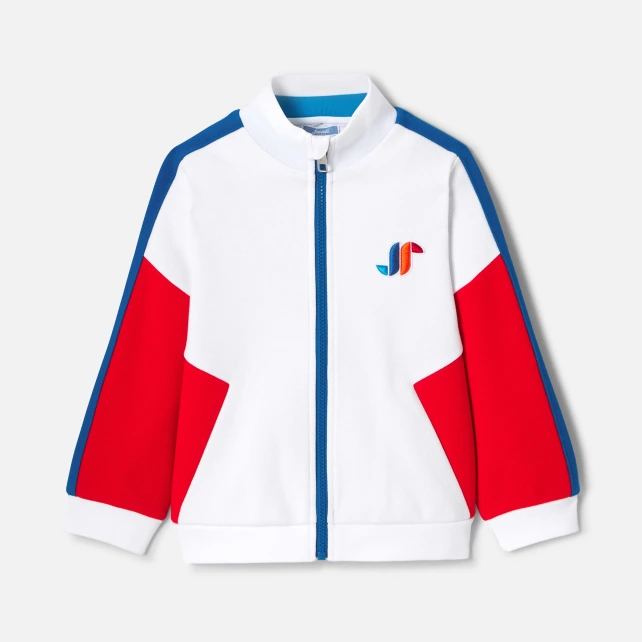 Sweat zippé enfant garçon color block