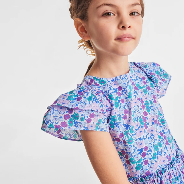 Robe enfant fille en tissu Liberty