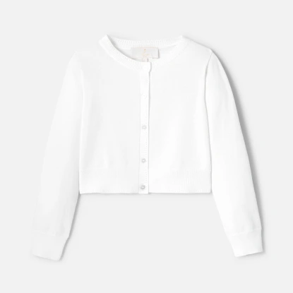 Cardigan court enfant fille