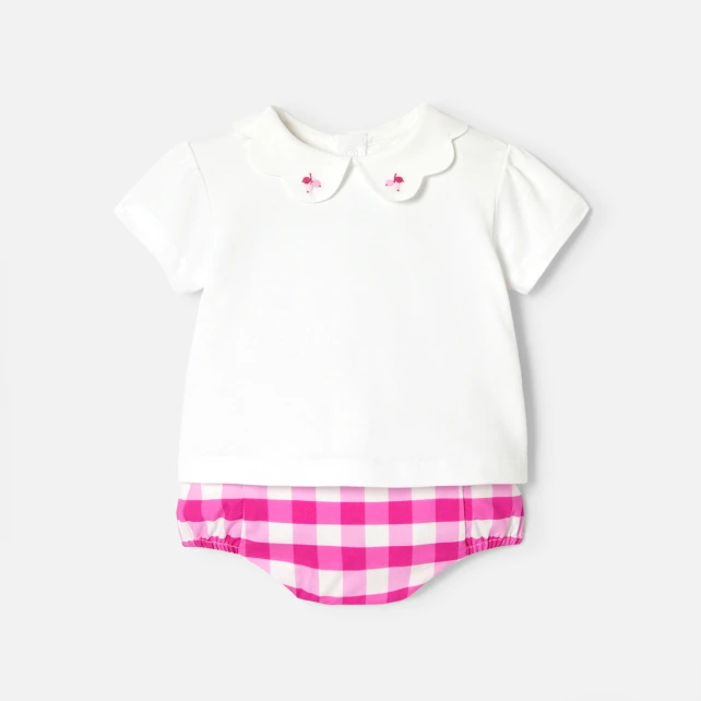 Ensemble bébé fille à culotte volantée