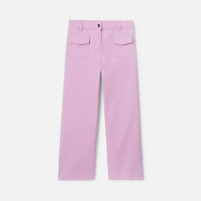 Pantalon large enfant fille en twill