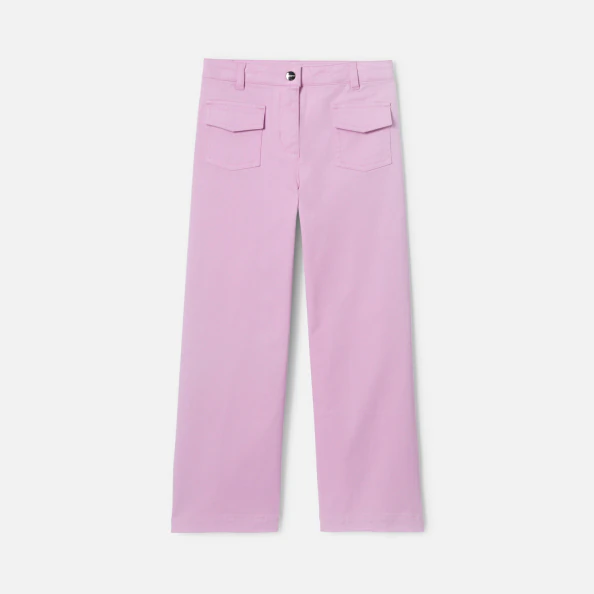 Pantalon large enfant fille en twill
