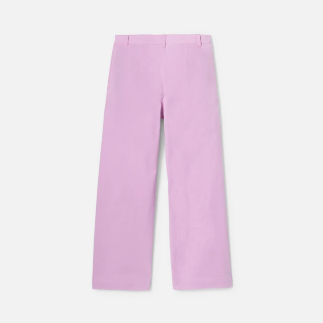 Pantalon large enfant fille en twill