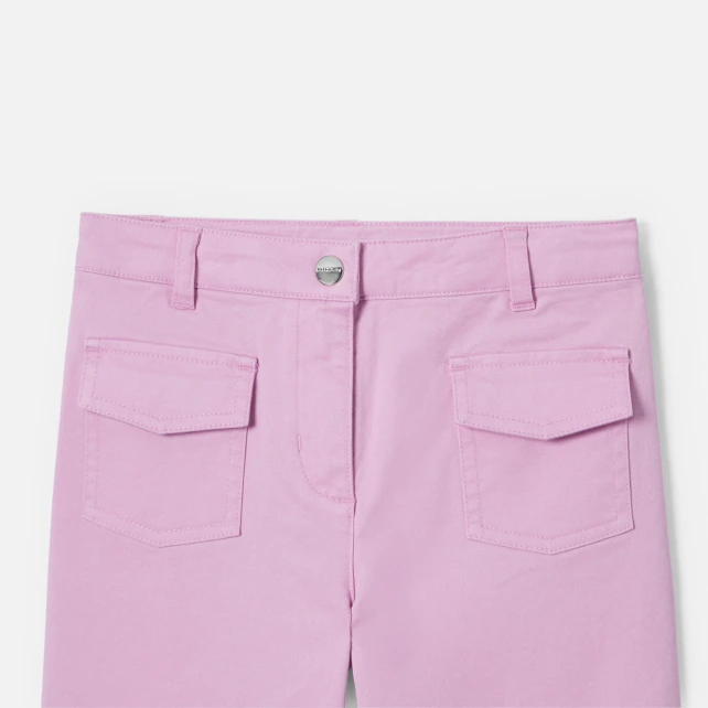Pantalon large enfant fille en twill