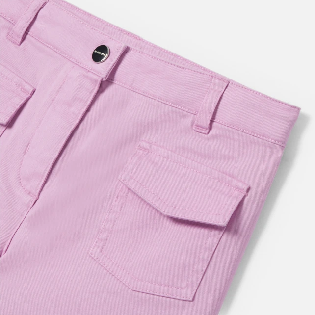Pantalon large enfant fille en twill