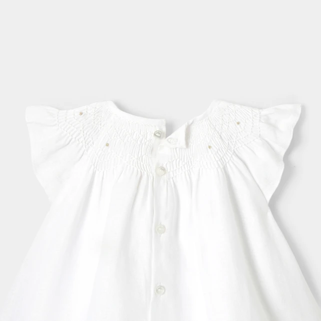 Robe de cérémonie en lin bébé fille